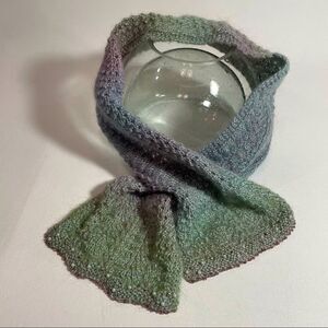 Gorgeous Unique handmade knit beaded hem pastel ombré scarf